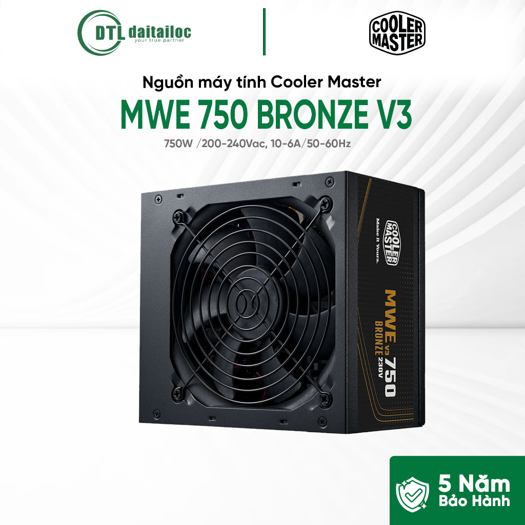 Nguồn Cooler Master MWE 750W Bronze V3 230V 80 Plus | Chính Hãng | Bảo Hành 60 Tháng