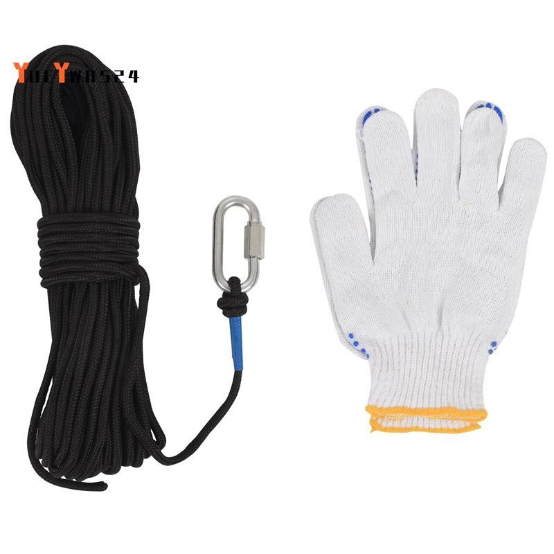 Dây nam châm câu cá 20 mét, Dây nặng có khóa an toàn, Dây an toàn dây cao Nylon đa năng - 65 Feet, đ