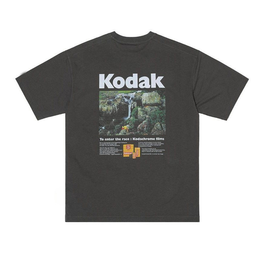 2026 Phong Cách Mới Cotton Kodak Kodak Kodak Top In Họa Tiết Cổ Tròn Tay Ngắn Phù Hợp Với Nam Nữ Áo 
