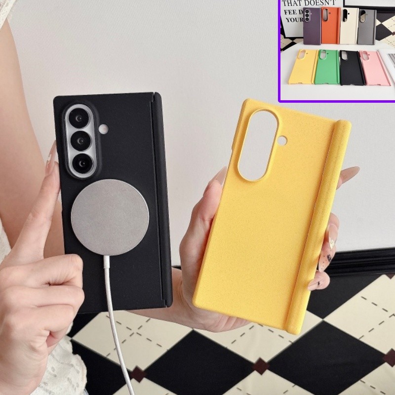 Ốp Lưng Trục Kép Từ Tính Cho Samsung Galaxy Z Fold 7 Z Fold 6 Z Fold 5 4 Màu Kẹo Cứng Bản Lề Bảo Vệ 