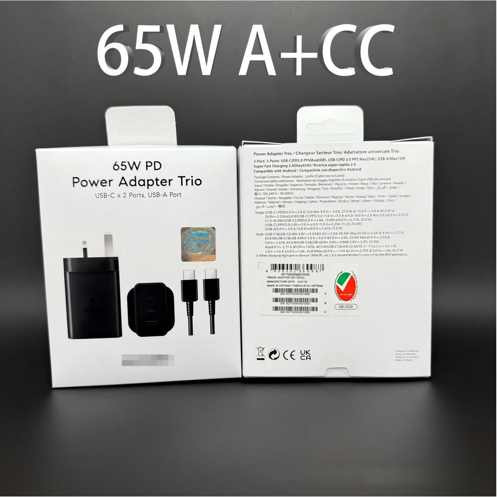 Bộ chuyển đổi sạc nhanh Samsung 45W / 65w PD Thích hợp cho Galaxy S24 Ultra S23 S22 S21 Plus A15 A35