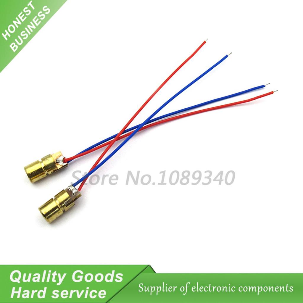 10 Chiếc 5V 650nm 5mW 5V-650nm Laser Chấm Đỏ Mô-đun Laser Đỏ Cảnh Đỏ Laser diode Con trỏ buld-red pi