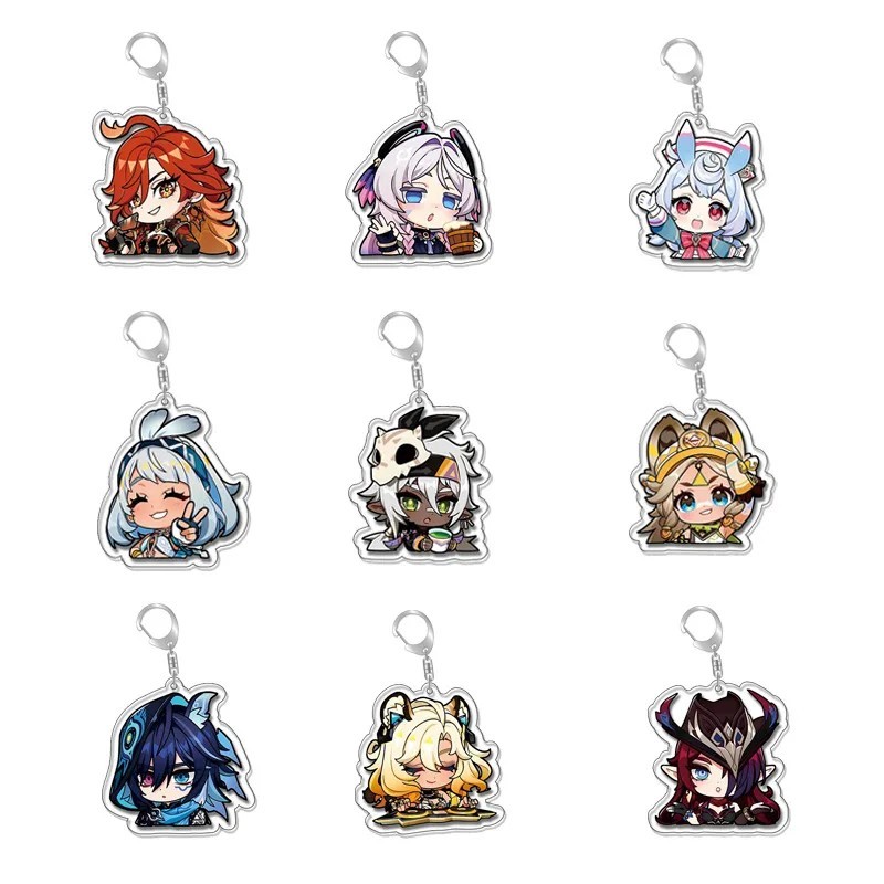 Móc khóa Genshin Impact mica acrylic chibi Mavuika Mualani Kinich Xilonen Chasca Citlali Ororon phụ 