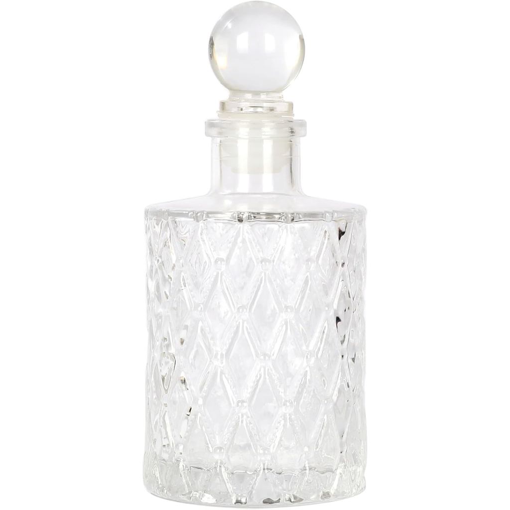 Bình thủy tinh trang trí Magic Season - 5 fl oz. Chai tròn họa tiết hình thoi (1 bộ có nút chặn kính