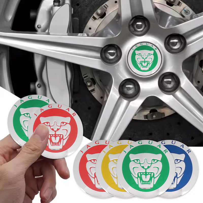 4 Nhôm 56mm R Logo Huy Hiệu Bánh XE Ô Tô Trung Tâm Trung Tâm Mũ Quốc Huy Miếng Dán Cho Jaguar X-Type