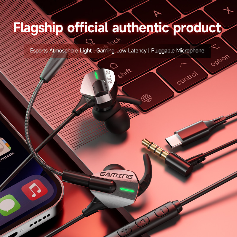 SPRISE G68 Tai nghe có dây Chơi game Esports với 2 Mic Bass Độ trễ siêu thấp Tai nghe HiFi phổ thông 3,5mm / TypeC | BigBuy360 - bigbuy360.vn