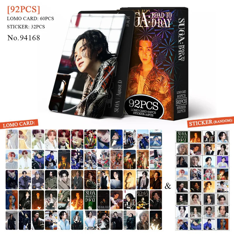 60 + 32 Cái / bộ Kpop SUGA Lomo Card Idol Suga D-DAY Bưu Thiếp Album Ảnh Mới In Thẻ Hình Ảnh Cho Ngư
