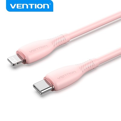 Cáp sạc nhanh Vention PD 27W, Type-C sang Lightning, Truyền dữ liệu 480Mbps, Dây chống vỡ mềm cho điện thoại