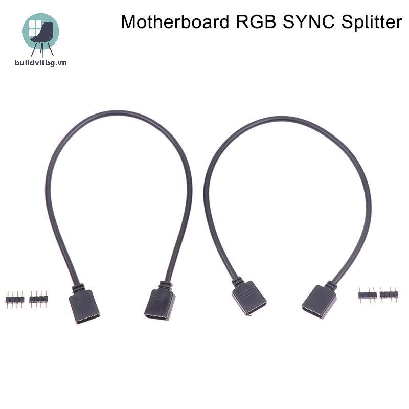 Buildvitbg Bo Mạch Chủ RGB SYNC Splitter 12V 4Pin 5V 3Pin RGB / ARGB SYNC HUB Chuyển Cáp Nối Dài PC 