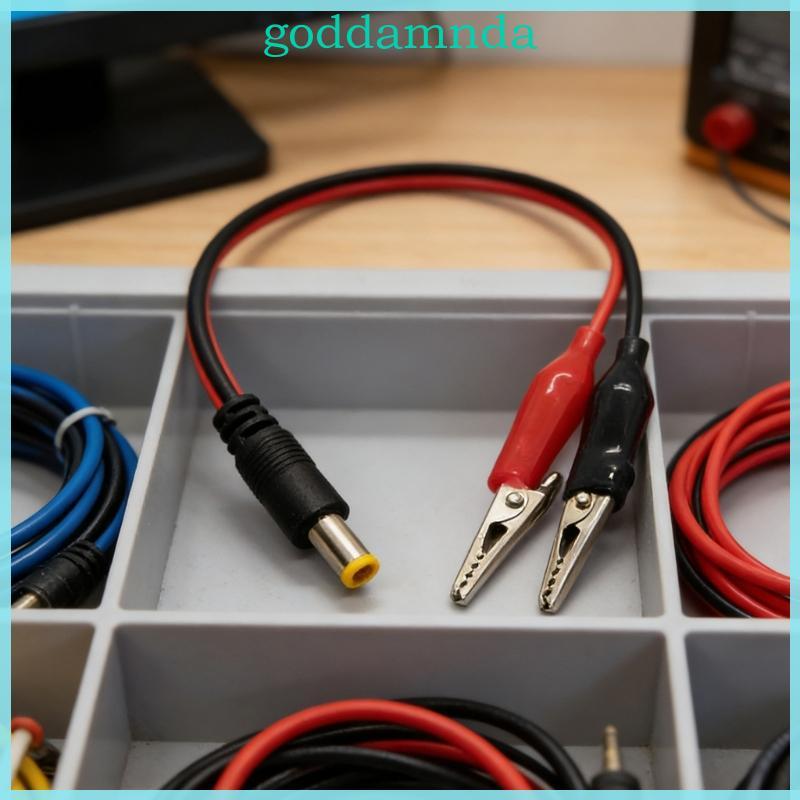 Set of 2 Universal Alligator Clip to DC5521 Power Cord Charging Solution