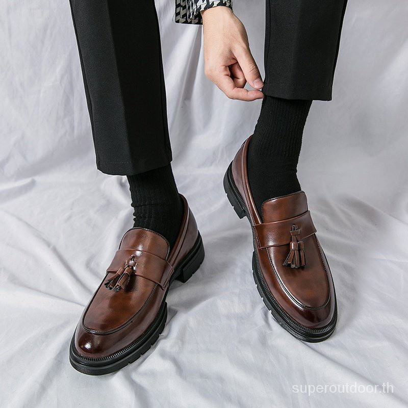 Loafers Tua Rua Da Nâu Cho Nam - Thời Trang Penny Loafers Phong Cách, Đế Đệm Thoải Mái IAOM