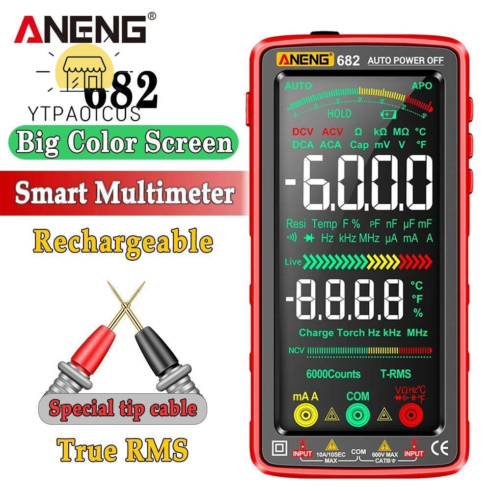 Ampe kế AC / DC YURUYI ANENG 681 682 True RMS có thể sạc lại 6000 lần