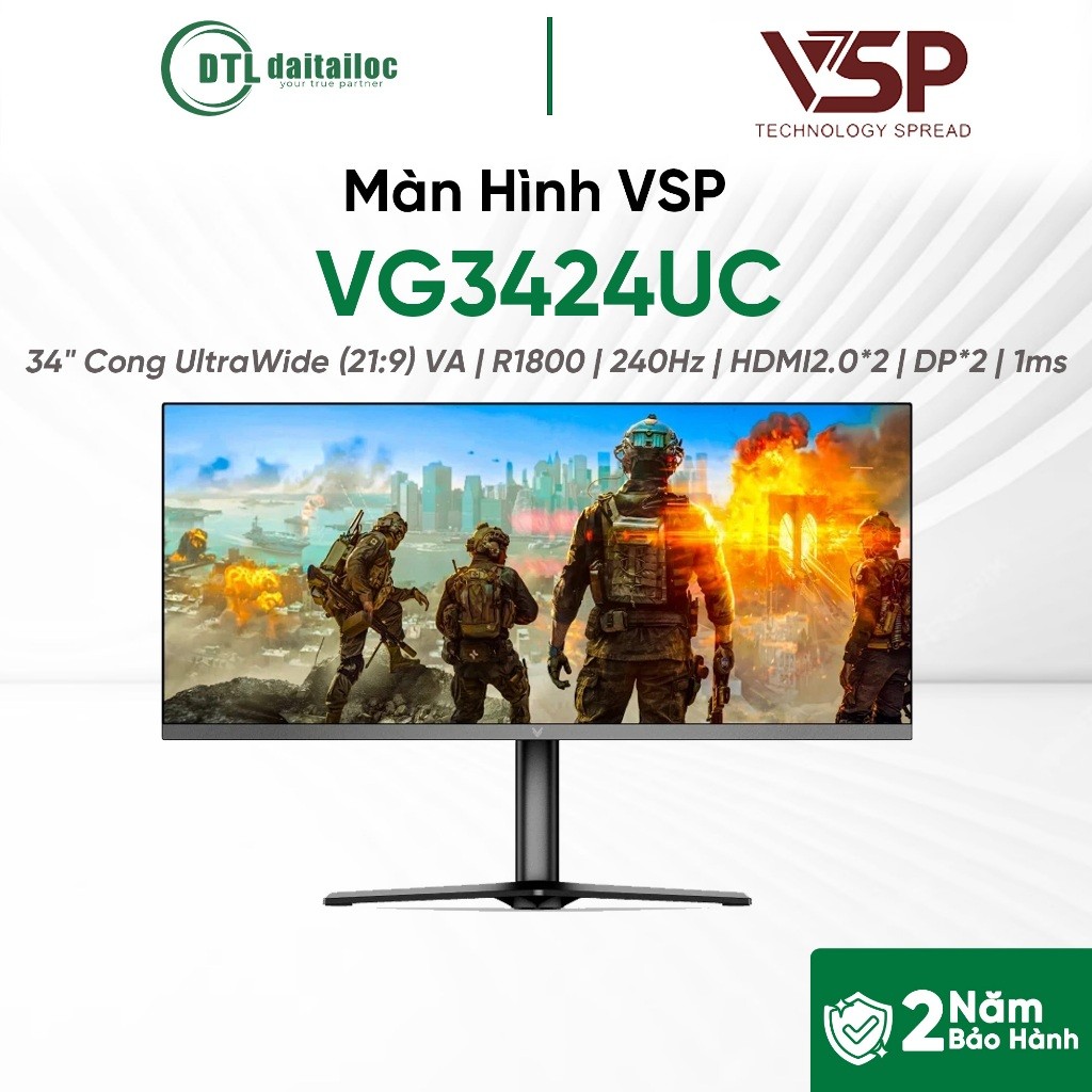 Màn Hình Gaming VG3424UC 34 Inch Cong UltraWide 240Hz 1ms | Chính Hãng | Bảo Hành 24 tháng