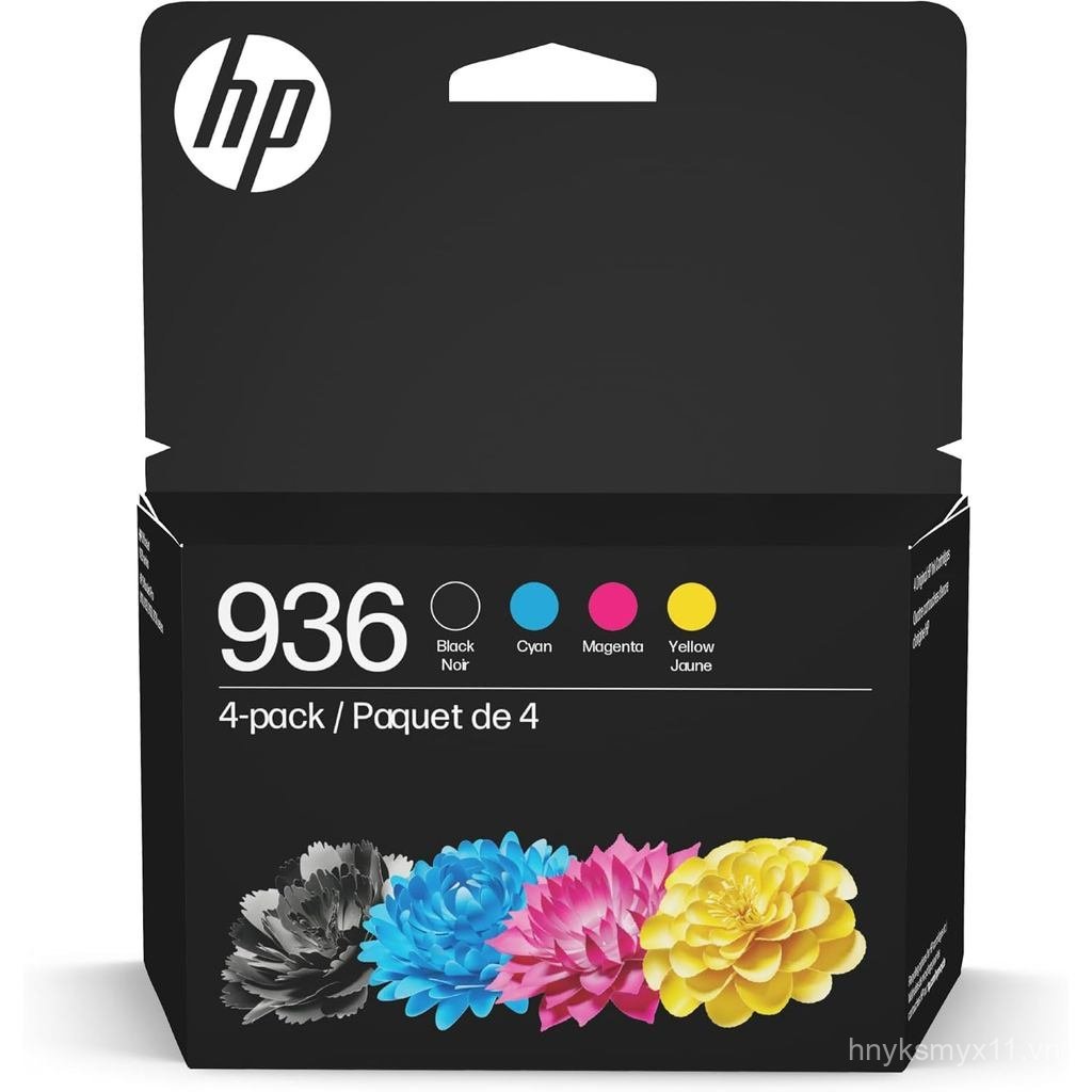 Hộp mực HP 936 Đen, Lục lam, Đỏ tươi, Vàng (4 gói) | Hoạt động với OfficeJet 9120, Pro 9110, 9120, 9