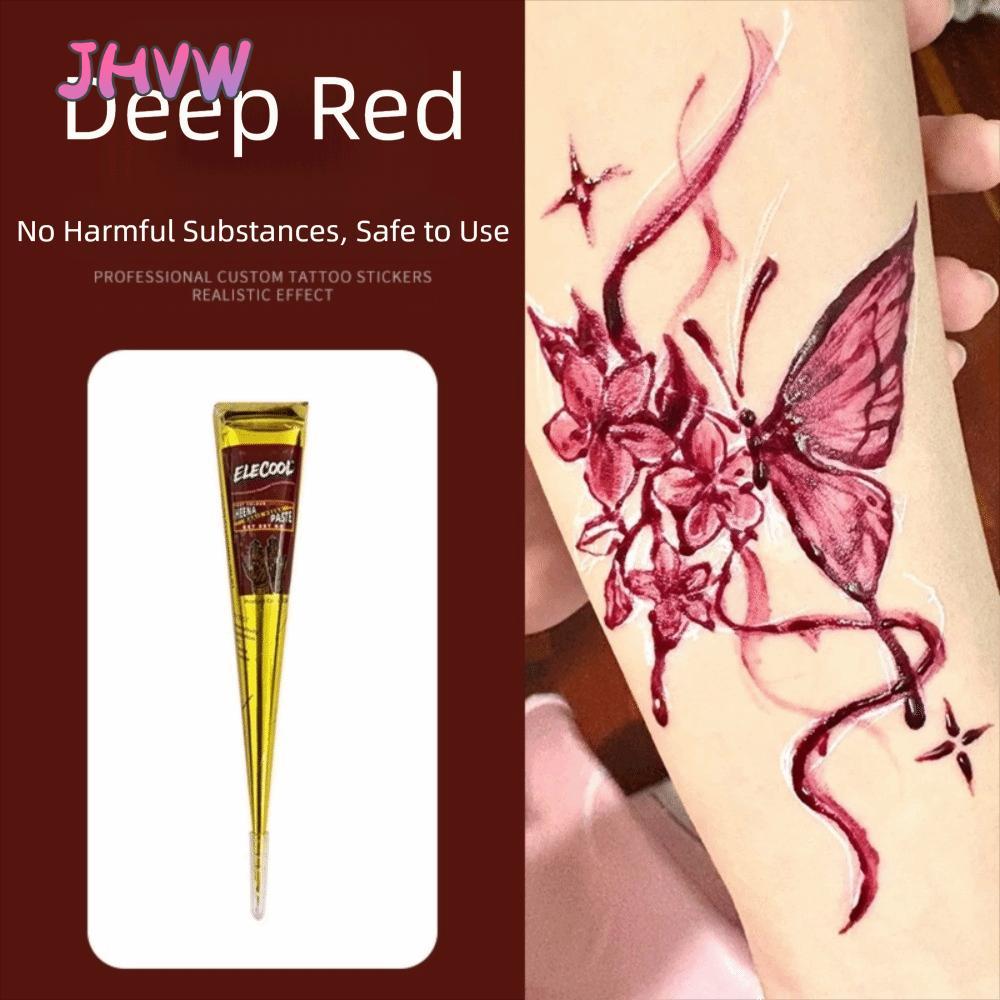 Kem xăm Henna JHVW, Dễ sử dụng Màu nâu đen Henna Paste Cone, Kem xăm Henna Bán vĩnh viễn Kem Henna M