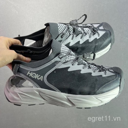 HOKA HOPARA 2 Sandal Lưới Đi Bộ Đường Dài Thoáng Khí Chống Trơn Trượt Thoải Mái Carbon Xám
