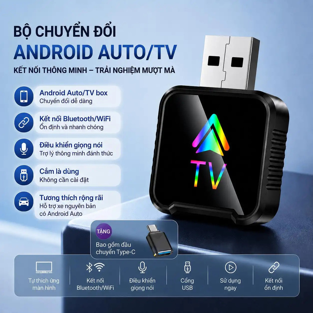 Android Auto box không dây AI BOX xe hơi hộp chuyển đổi Android TV box carplay box kết nối xe thông 