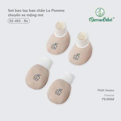 Set bao tay bao chân La Pomme chuyến xe mộng mơ - Sợi Petit Soyeu thoáng mát - Bé trai - Freesize
