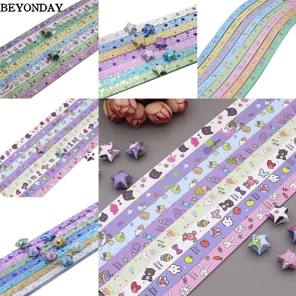 BEYONDAY Star Origami Paper, Art Craft Dải giấy ngôi sao một mặt, Phim hoạt hình dễ thương Ngôi sao 