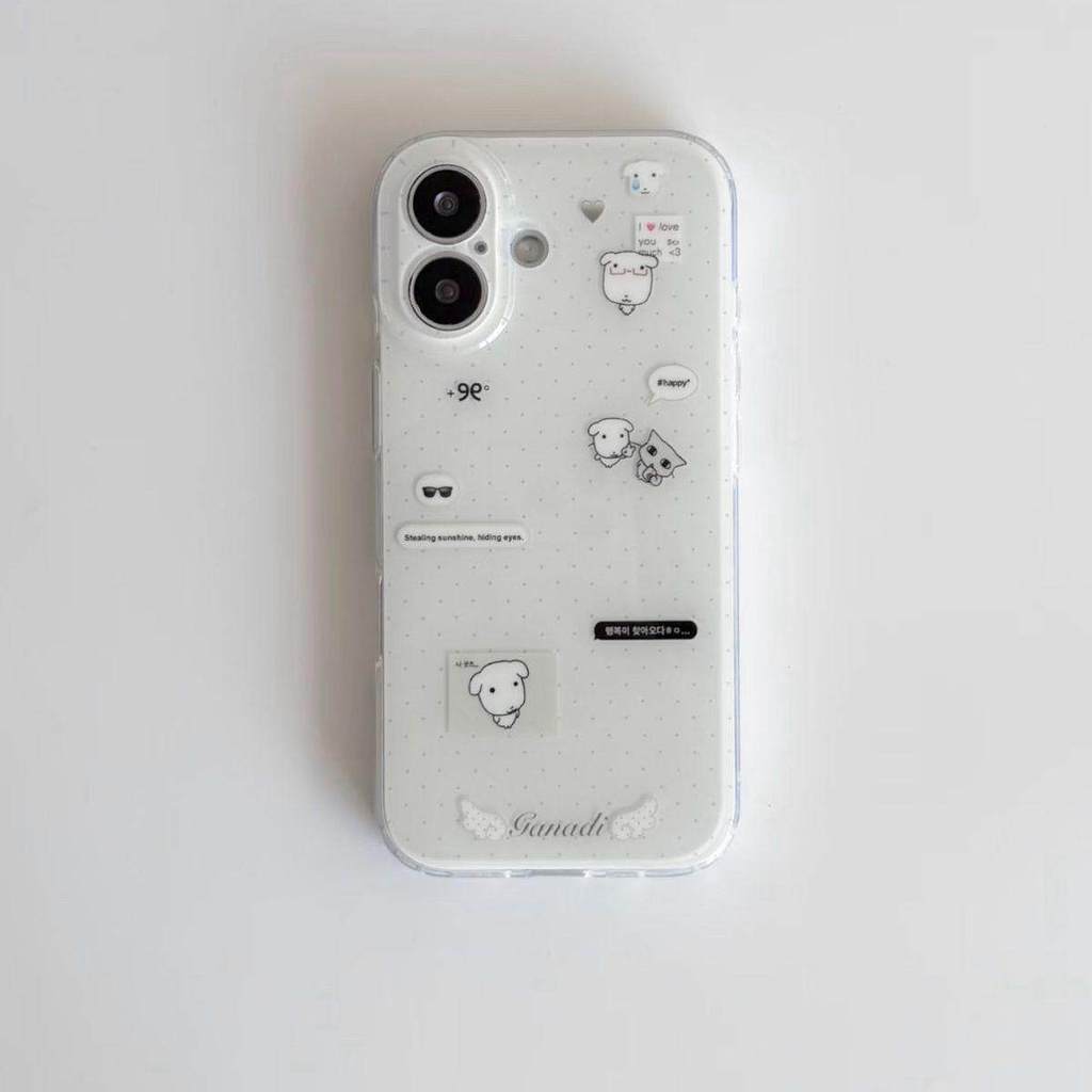 Chú chó dễ thương kiểu cũ Thích hợp cho vỏ điện thoại Apple 17promax iPhone16pro Phim hoạt hình dễ t