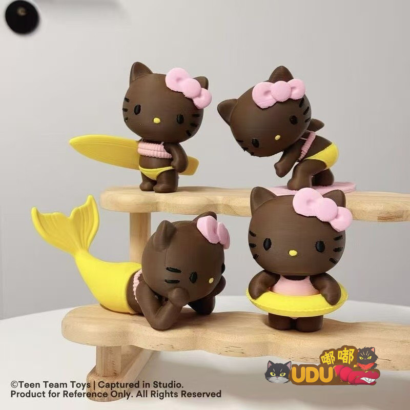 Độc Đáo Lướt Hello Kitty Hình 3D In Da Đen Hello Kitty Mẫu Trang Trí Máy Tính Để Bàn Trang Trí Sáng 
