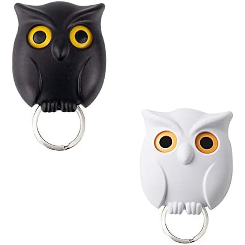 3PCS Owl Key Holder Cute Owl Key Holder Automatic Open Close Eyes Magnetic Night Owl Keying Holder W