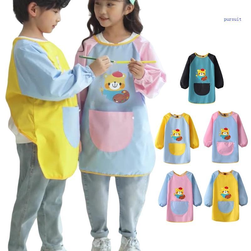 Baby Bib Waterproof Baby Feeding Smock Kids Painting Apron Coat Easy to Clean