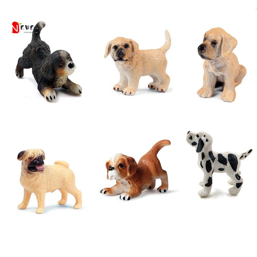 NEWEARTH GIỚI HẠN Mô Hình Động Vật Quà Tặng Mô Phỏng Mini Phụ Kiện Chó Trang Trại Pug Chó Tượng Nhỏ