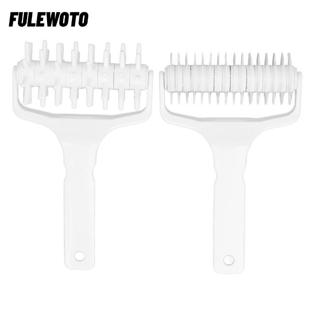 FILEWOTO 2 Chiếc Bánh Pizza Crust Roller Docker, Tay Cầm Dài Nhựa Pizza Dough Roller Docker, Lưới Co