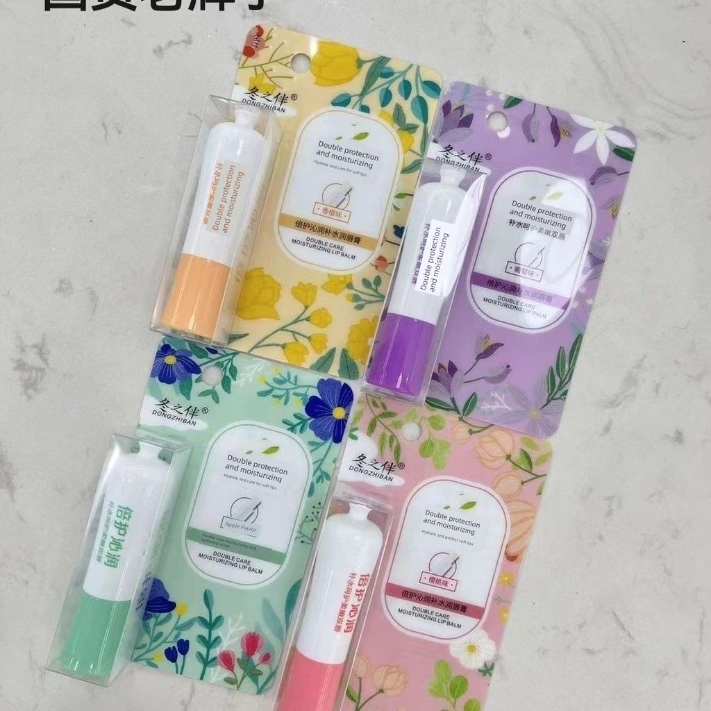 son dưỡng môi Mùa Đông Accompaniment Beihu Dưỡng Ẩm Dưỡng Ẩm Son Dưỡng Ẩm Khóa Nước Táo Dâu Nho Cam 