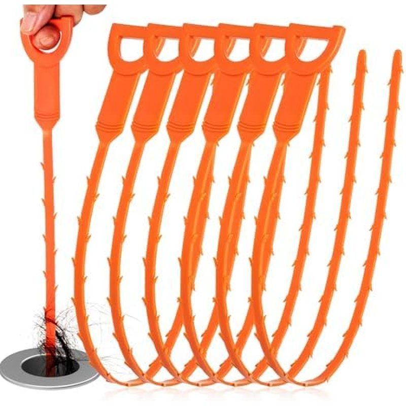 Drain Snake Clog Remover - 4 Pack 20 Inch Flexible Hair Drain Removal Tool for Sink, Shower, Tub & T