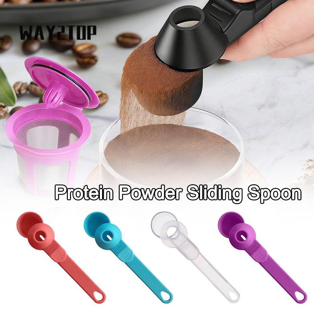 Muỗng cà phê WAY2TOP, có tay cầm dài hơn Muỗng trượt bột Protein có thể tái sử dụng, Muỗng đo chống 