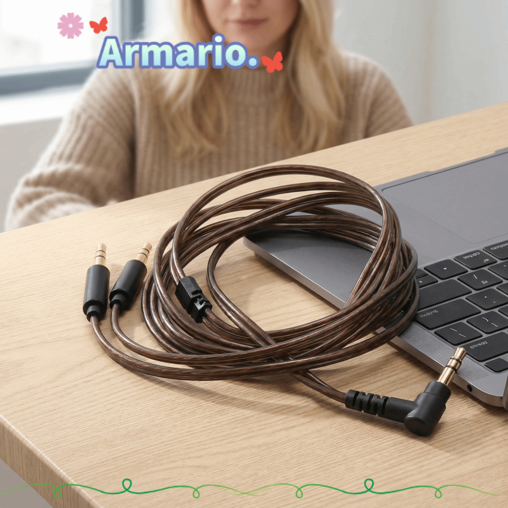 ARMARIO 3.5mm đến Dual 3.5mm Jack Male Cord, Plug and Play Male OFC Core, Cáp nâng cấp tai nghe 1,2m