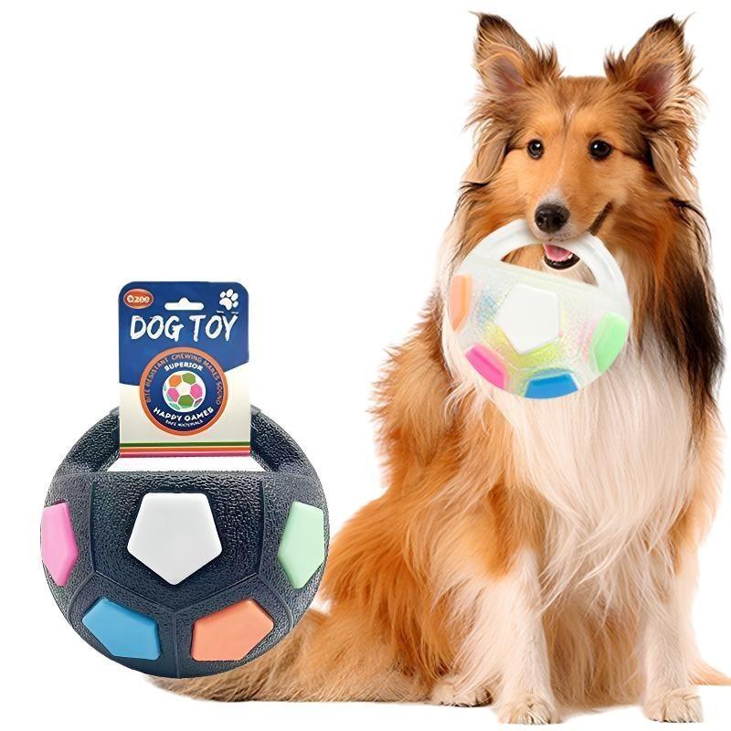Pet Dog Toy Handle Sounding Đồ chơi bóng đá Tiêu thụ năng lượng Tự làm giảm sự nhàm chán Tương tác v