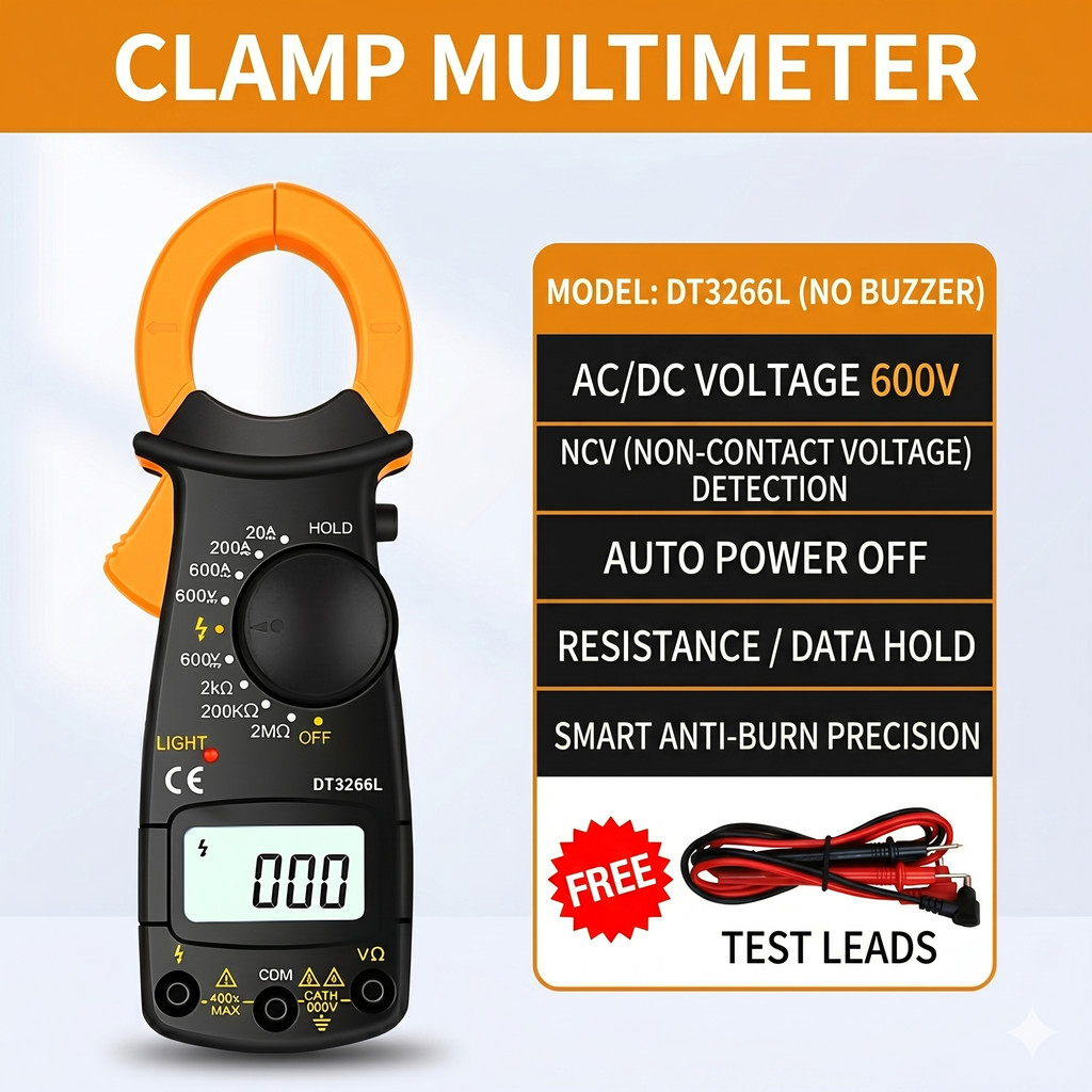 Ampe Kìm Kỹ Thuật Số DT3266L Đo Dòng Điện AC 600A - Đồng Hồ Vạn Năng Kẹp Vạn Năng Chính Xác Cao