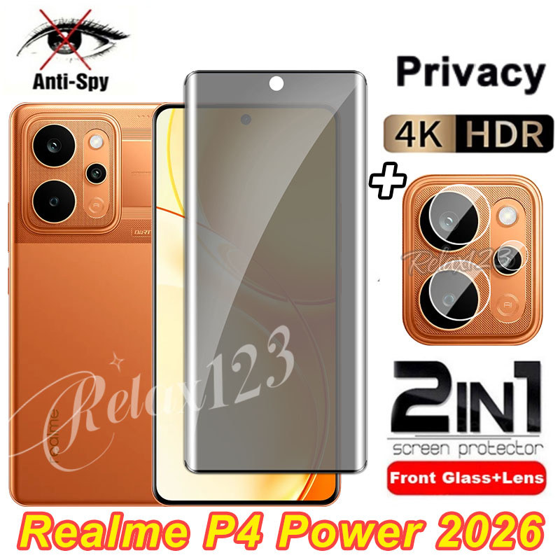 Dành Cho Realme P4 Power 5G 2in1 Kính Cường Lực Riêng Tư Cho Realme P4 Lite P4 Pro realmeP4 Power RE