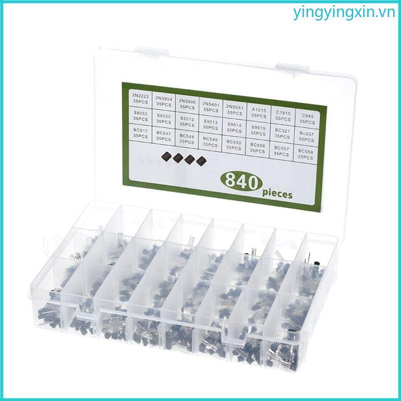 YIN Transistor Assortment Kit Hộp 24 Giá Trị 840 Miếng BC327 BC337 BC517 BC547 BC548