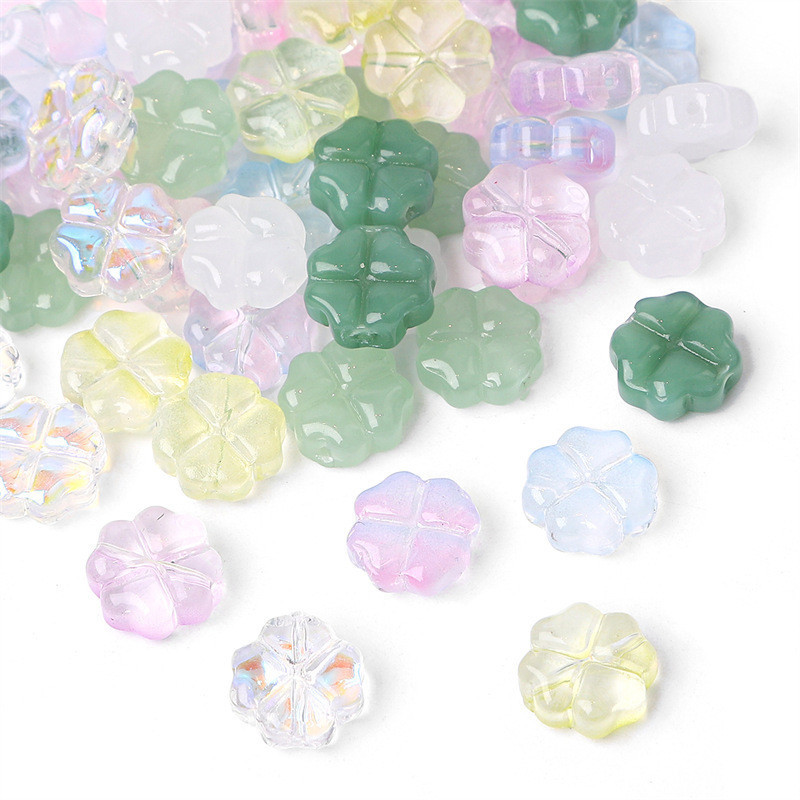 Bag 50 Four-leaf clover string beads 10.5mm Use as DIY Jewelry