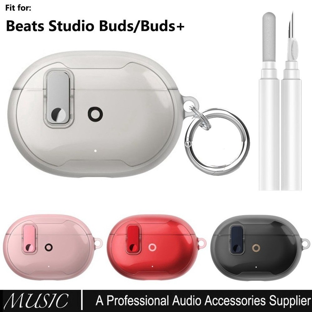 Ốp Lưng Trong Suốt Cho Beats Studio Buds / Buds + Case Cover 2021 / 2023, Thiết Kế Kẹp Khóa An Toàn 