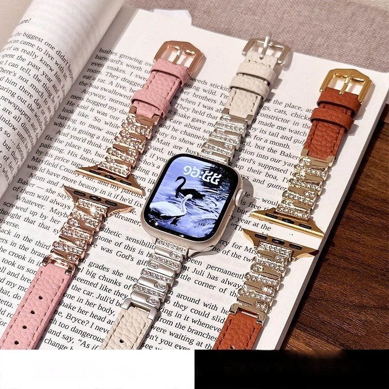 Thích hợp cho Huawei Bracelet 10 / 9 / 6 / 76 Glory 9 / 7 Dây đeo bằng da sỏi đính kim cương