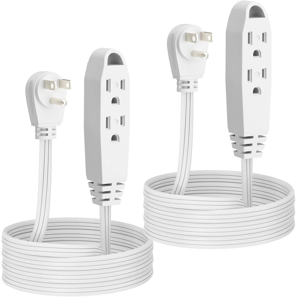 K KASONIC - Dây nối dài 6 Feet 3 Ổ cắm 2 gói - Ổ cắm đa năng nối đất ba dây, UL liệt kê 16 / 3 SPT-3