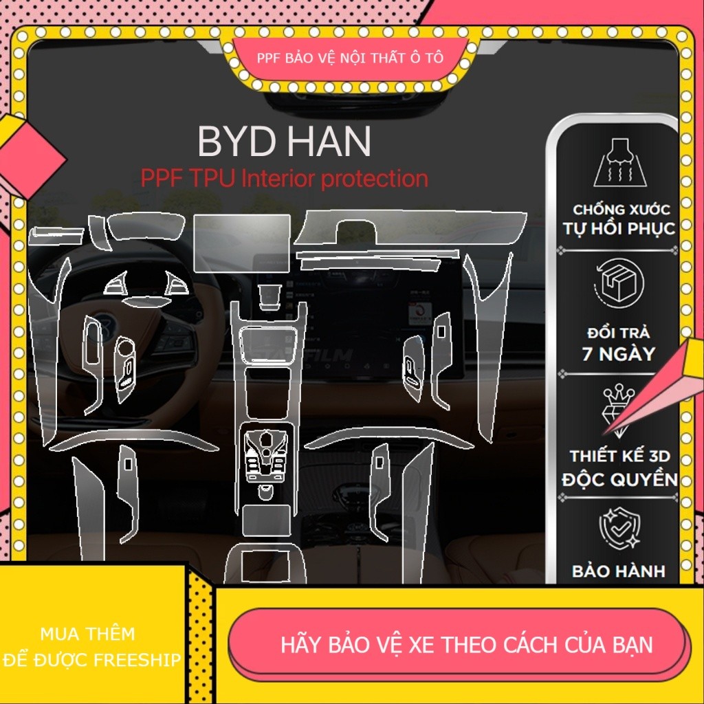 BYD HAN PPF TPU chống xước tự hồi phục