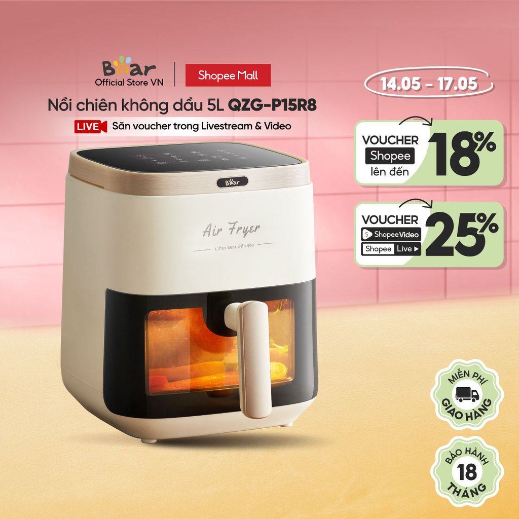 Nồi Chiên Không Dầu 5L QZG-P15R8 - Hàng Chính Hãng