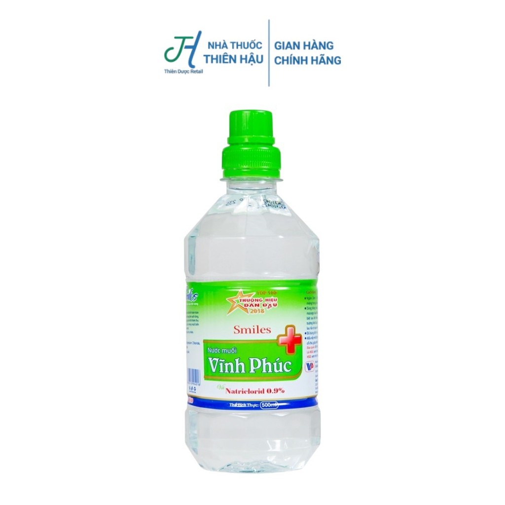 Nước Muối Sinh Lý Vĩnh Phúc 0.9% 500ml/600ml/1000ml Súc Miệng Rửa Vết Thương  - Nhà Thuốc Thiên Hậu