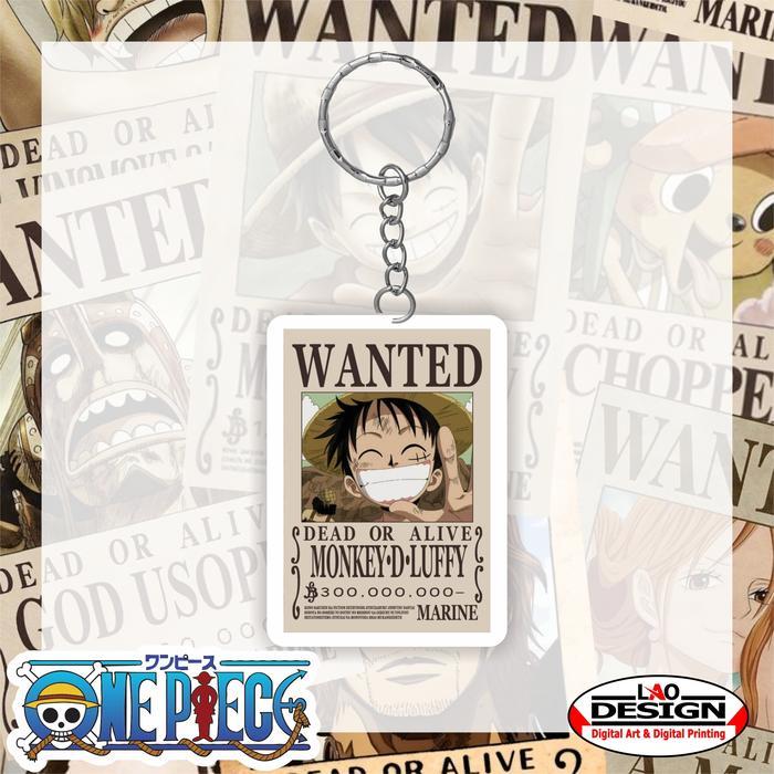 Gantungan Kunci Poster Buronan One Piece - Gantungan Kunci One Piece - Ganci One Piece - Keychain