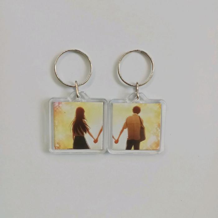 ⋆.  ˚ couple anime frame keychain gantungan kunci couple (b×g) - b