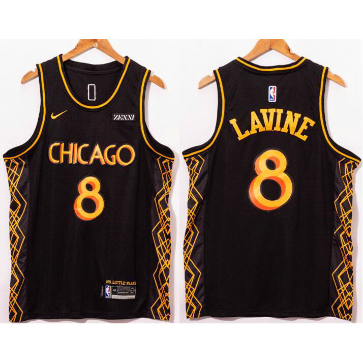 Áo jerseys Chicago Bulls số 8 của Zach LaVine, thêu tay, phiên bản bóng rổ nóng hổi