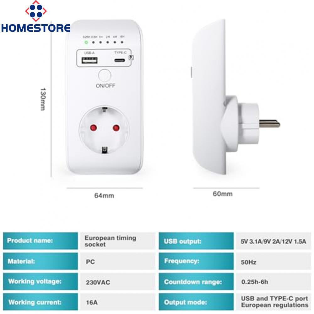 [Homestore]Programmable Timer Programmable On/off Schedule 6-hour Countdown Feature