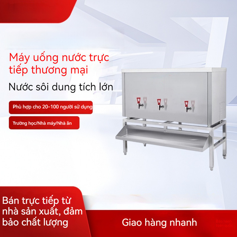 F1-C1-newBình đun nước bằng thép không gỉ cỡ lớn. Bình chứa nước điện dung tích lớn và vòi cấp nước.