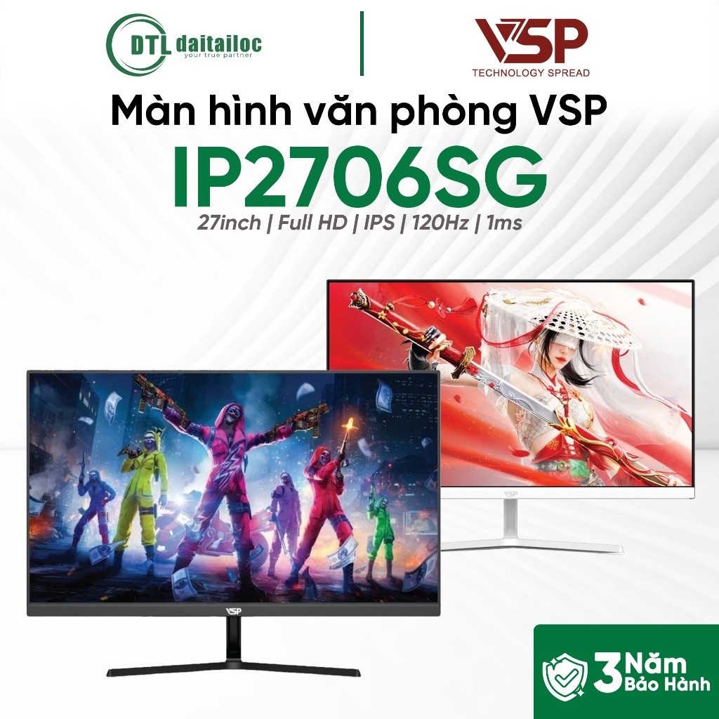 Màn Hình văn phòng VSP IP2706SG 27inch IPS FHD 120Hz 1ms | Chính Hãng | Bảo Hành 36 Tháng